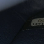 Patent Quilted Jumbo Double Flap Dark Blue