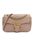 Calfskin Matelasse Small GG Marmont Shoulder Bag Porcelain Rose