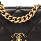 Lambskin Quilted Medium Chanel 19 Flap Dark Brown