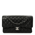 Caviar Quilted Medium Double Flap Black