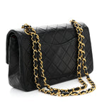Lambskin Quilted Small Double Flap Black