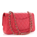 Caviar Quilted Medium Double Flap Dark Pink