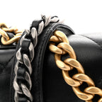 Lambskin Quilted Chanel 19 Wallet On Chain WOC Black