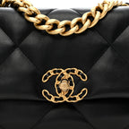 Lambskin Quilted Medium Chanel 19 Flap Black