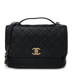 Caviar Quilted Large Business Affinity Flap Black