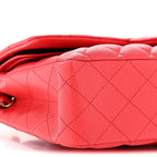 Caviar Quilted Medium Double Flap Red