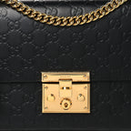 Guccissima Medium Padlock Shoulder Bag Black