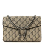 GG Supreme Monogram Mini Dionysus Chain Wallet Beige Taupe