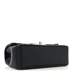 Lambskin Quilted Mini Rectangular Flap Black