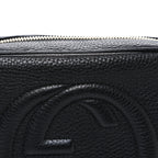 Pebbled Calfskin Small Soho Disco Bag Black