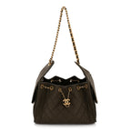 Canvas Quilted Small Chanel 25 Handbag Khaki