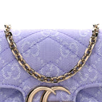 Denim GG Monogram Mini GG Marmont Shoulder Bag Light Purple