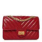Aged Calfskin Chevron Quilted 2.55 Reissue Mini Flap Dark Red