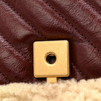 Azalea Calfskin Wool Matelasse Diagonal Small GG Marmont Shoulder Bag Sand Desert
