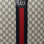 GG Supreme Monogram Textured Dollar Calfskin Web Small Savoy Cabin Trolley Beige Blue