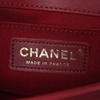 Lambskin Quilted Small Boy Flap Dark Red