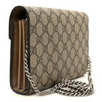 GG Supreme Monogram Mini Dionysus Chain Wallet Beige Taupe