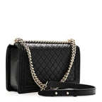 Lambskin Quilted New Medium Boy Flap Black