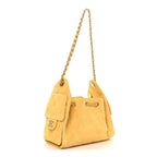 Suede Quilted Mini Chanel 25 Handbag Yellow