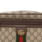 Soft GG Supreme Monogram Medium Ophidia Belt Bag Dark Brown