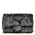 Sequin Quilted Small Single Flap Black White Grey