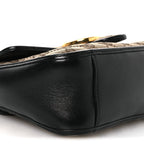 Monogram Azalea Calfskin Matelasse Diagonal Mini GG Marmont Top Handle Shoulder Bag Beige Ebony Black