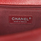 Caviar Quilted Large Boy Flap Dark Red