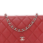 Caviar Quilted Wallet on Chain WOC Red