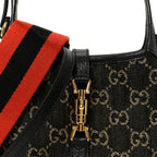 Jacquard Denim GG Monogram Small Jackie 1961 Hobo Black Ivory