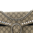 GG Supreme Monogram Crystal Small Dionysus Shoulder Bag Black