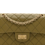 Aged Calfskin Quilted 2.55 Reissue 224 Flap  Khaki