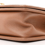 Caviar Chevron Quilted Medium Boy Flap Brown