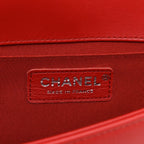 Calfskin Quilted Medium Boy Flap Red