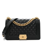 Caviar Quilted Medium Boy Flap Black