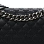 Caviar Quilted Medium Boy Flap Black
