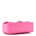 Lambskin Quilted Mini Rectangular Flap Neon Pink