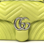 Calfskin Matelasse Medium GG Marmont Shoulder Bag Bright Green