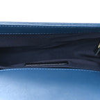 Calfskin Chevron Quilted Small Boy Flap Blue