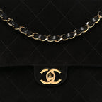 Suede Calfskin Small Souplissimo Maxi Flap Black