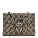 GG Supreme Monogram Mini Dionysus Chain Wallet Beige Taupe