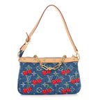 LV X TM Monogram Denim Cerises Pochette Accessories Blue