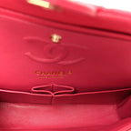 Caviar Quilted Small Double Flap Dark Pink
