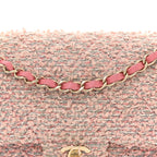 Tweed Medium Double Flap Pink