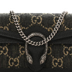 Jacquard Black Denim GG Monogram Super Mini Dionysus Shoulder Bag Black Ivory