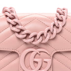 Calfskin Matelasse Monochrome GG Marmont Chain Belt Bag Perfect Pink