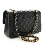 Caviar Quilted Small Double Flap Black