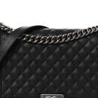 Caviar Quilted New Medium Boy Flap Black