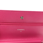 Caviar Quilted Wallet on Chain WOC Pink