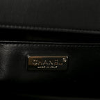 Calfskin Quilted Medium Chain Detail Boy Flap Black