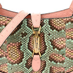 Snakeskin Ostrich Calfskin Small Jackie 1961 Hobo Pink Multicolor